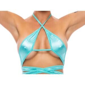 🦋B2G1🦋BODYZONE Wrap Around Strappy Top | ONE SIZE | Dance Wear BABY BLUE